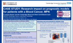 Thumbnail image of Cambridge Blood and Stem Cell Biobank's poster entry to the UK Biobank of the Year Award
