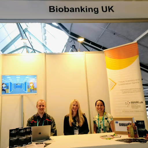 Phil, Jessica and Catherine at the Biobanking UK stall